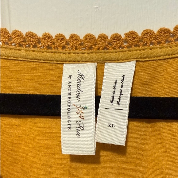 Meadow Rue by Anthropologie Mustard and Purple Embroidered Dress - Picture 2 of 4